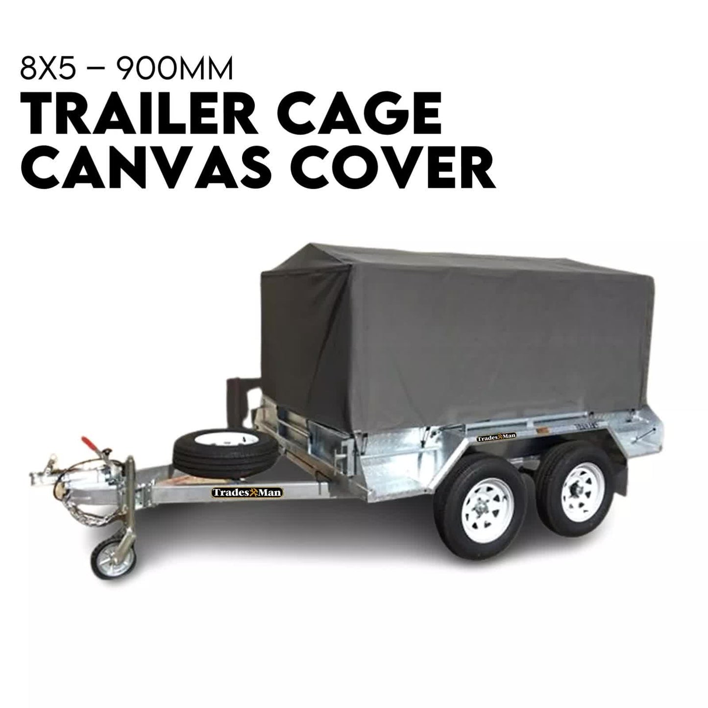 NNEDSZ 8X5 BOX TRAILER CAGE CANVAS COVER (900mm) 3 FOOT Thick Rip Resistant Waterproof