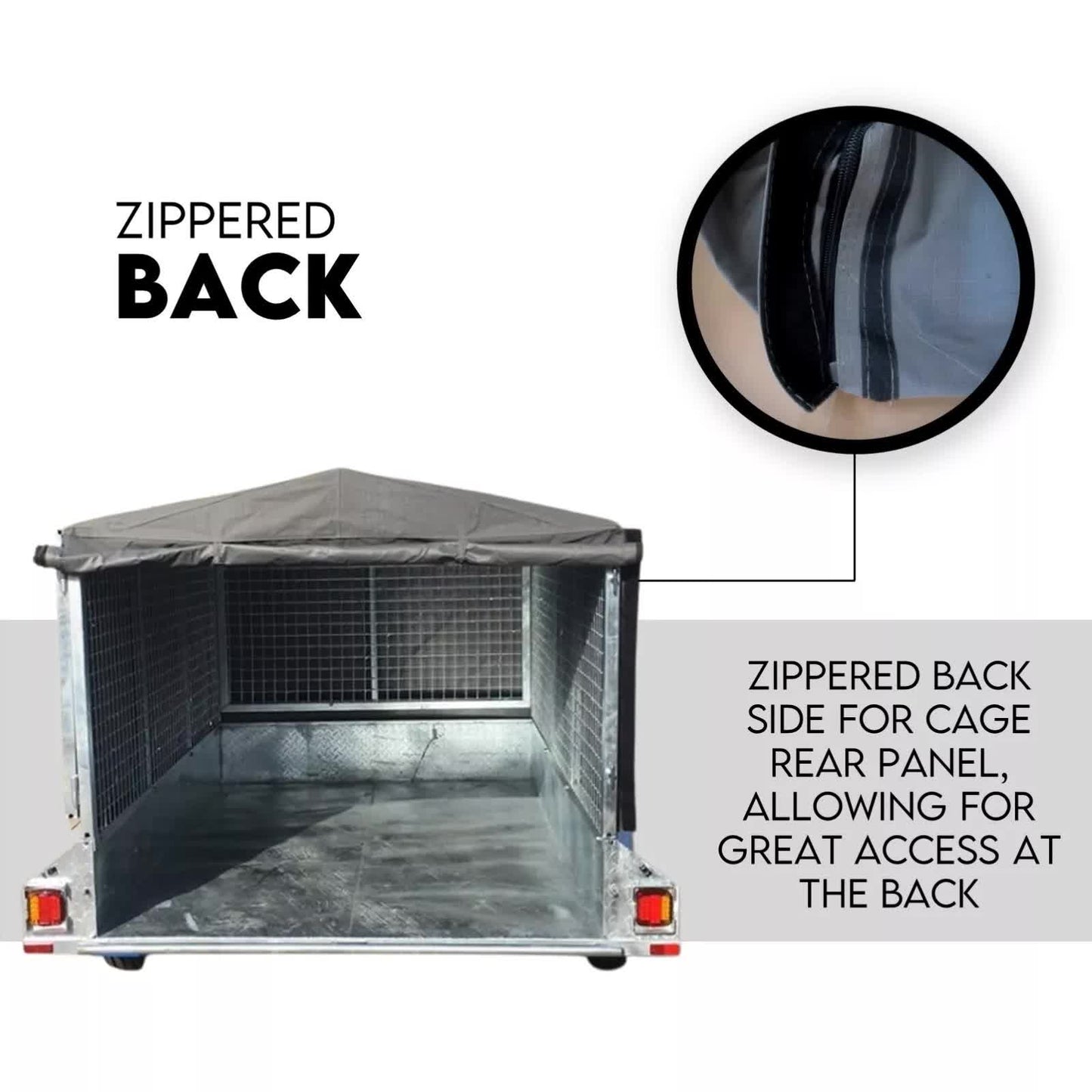 NNEDSZ 8X5 BOX TRAILER CAGE CANVAS COVER (900mm) 3 FOOT Thick Rip Resistant Waterproof