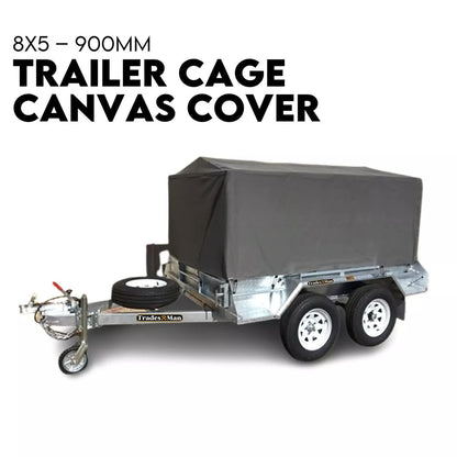 NNEDSZ 8X5 BOX TRAILER CAGE CANVAS COVER (900mm) 3 FOOT Thick Rip Resistant Waterproof